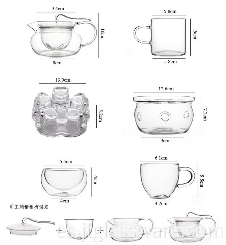 glass teapot sizes